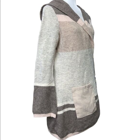 ANTHROPOLOGIE Angel Of The North Pure Lambswool Long Cardigan / Sweater Stripe - Picture 4 of 10